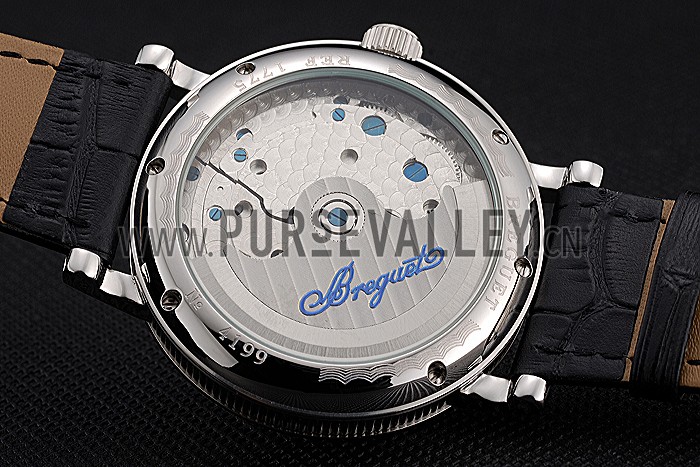 Breguet Duo Tourbillon Silver Case White Dial Black Leather Bracelet 622622