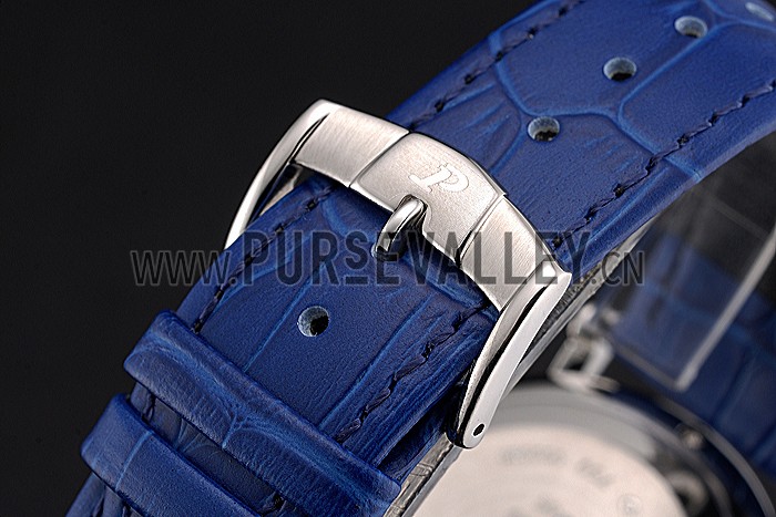 Piaget Altiplano Silver Case Blue Dial Blue Leather Bracelet 622630