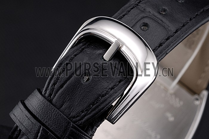Franck Muller Casablanca Black Croco Leather Strap White Dial 80280