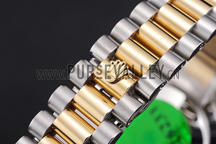 Rolex Day-Date Two Tone Stainless Steel 18k Gold Plated Gold Dial