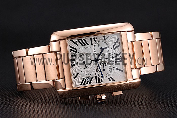 Cartier Tank MC White Dial Rose Gold Case And Bracelet 622702