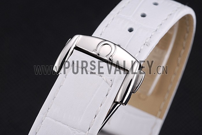 Omega Speedmaster Chronograph White Dial White Leather Bracelet 622452