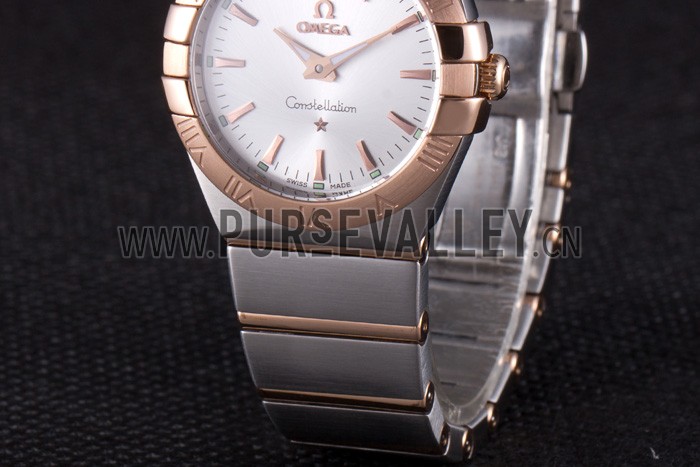 Omega Constellation Rose Gold Bezel Two Tone Band som101 621481