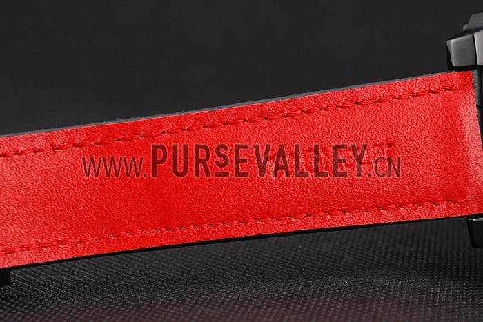 Tag Heuer Monaco Black-Red Perforated Leather Strap White Dial 80307