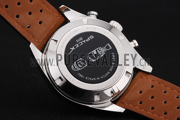 Tag Heuer Carrera SpaceX Silver Bezel with Black Dial and Light Brown Leather Strap tag265 621536