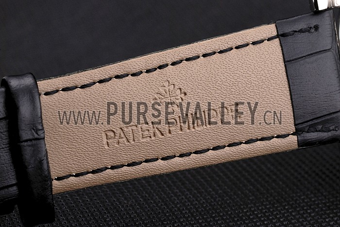 Patek Philippe Grand Complications Stainless Steel Case Black Dial Black Leather Bracelet 622258