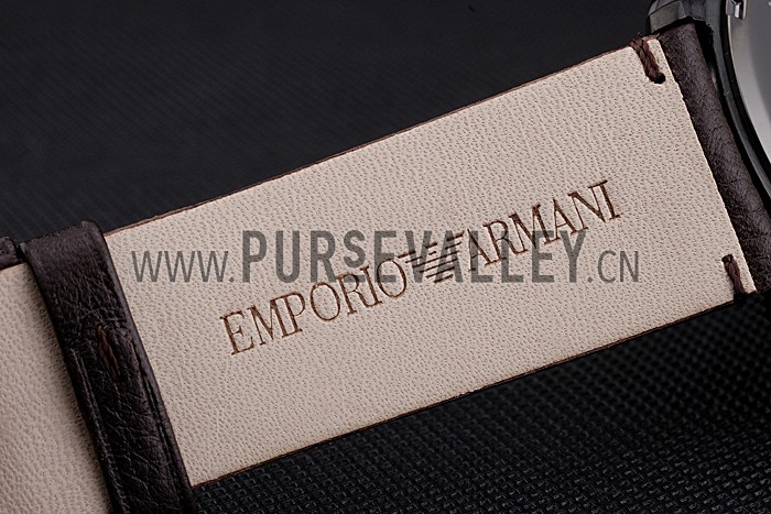 Emporio Armani Classic Chronograph Brown Dial Silver Case Brown Leather Bracelet 622341