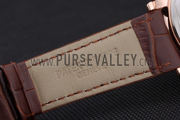 Patek Philippe Dual Time Moonphase Tourbillon White Skeletonised Dial Rose Gold Case Brown Leather Strap