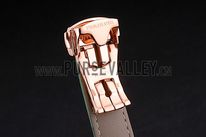 Omega DeVille Prestige Co-Axial Diamond Gold Case Mother-Of-Pearl Dial Green Leather Strap