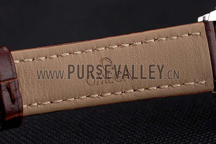 Omega De Ville Prestige Small Seconds Silver Dial Stainless Steel Case Brown Leather Strap