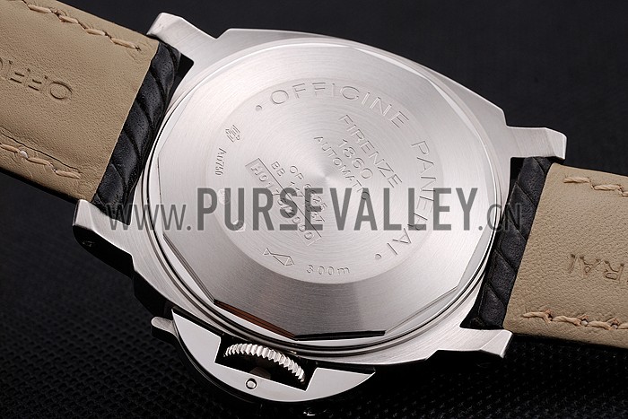 Swiss Panerai Luminor Marina White Dial Stainless Steel Case Black Leather Strap