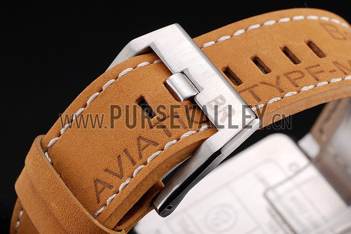 Bell and Ross BR 01-92 Black Dial Silver Case Gold Numerals Brown Leather Strap