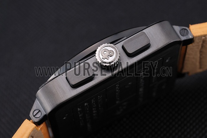 Bell and Ross BR 03-94 Black Dial Black Case Beige Leather Strap