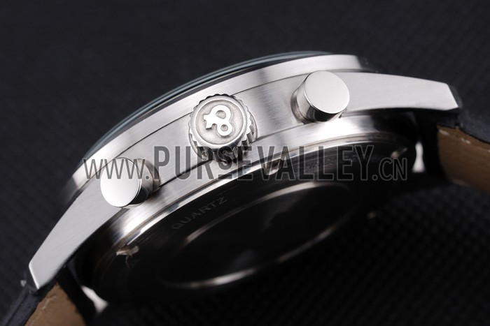 Bell and Ross BR126 Flyback Black Dial Silver Case Black Suede Leather Strap