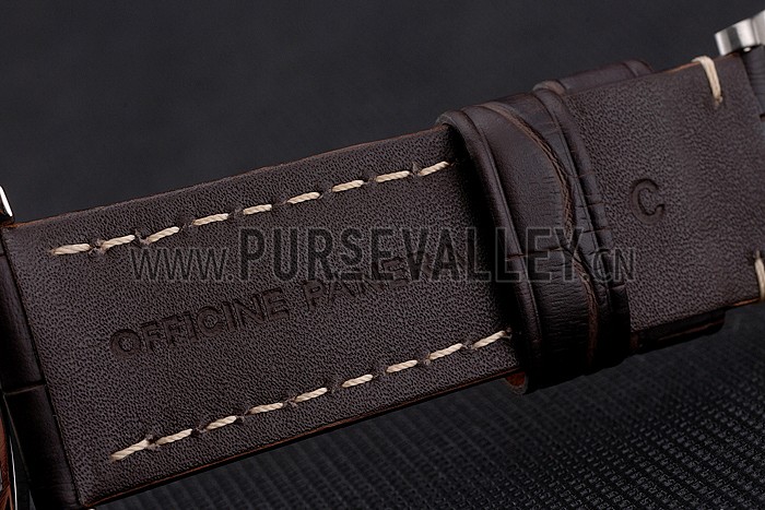 Swiss Panerai Radiomir 1940 Chronograph White Dial Stainless Steel Case Brown Leather Strap