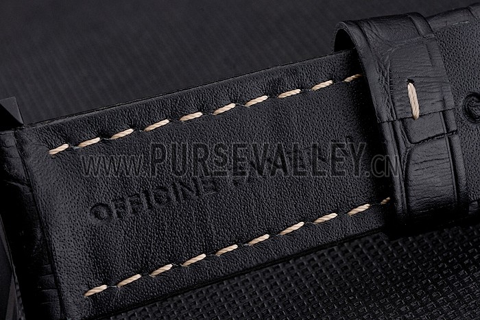 Swiss Panerai Radiomir 1940 Chronograph Black Dial Black Ionized Case Black Leather Strap