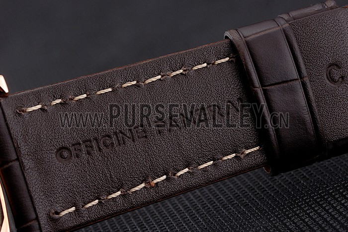 Swiss Panerai Radiomir 1940 Chronograph White Dial Rose Gold Case Brown Leather Strap