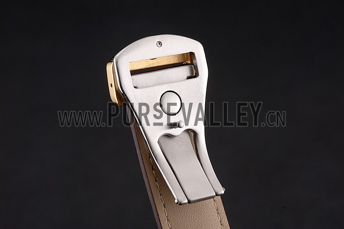 Omega Globemaster Silver Dial Gold Bezel Stainless Steel Case Brown Leather Strap