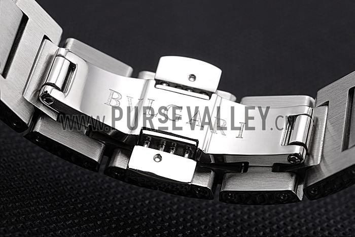 Bvlgari Solotempo Flower Motif Dial Diamond Bezel Stainless Steel Case And Bracelet 622748