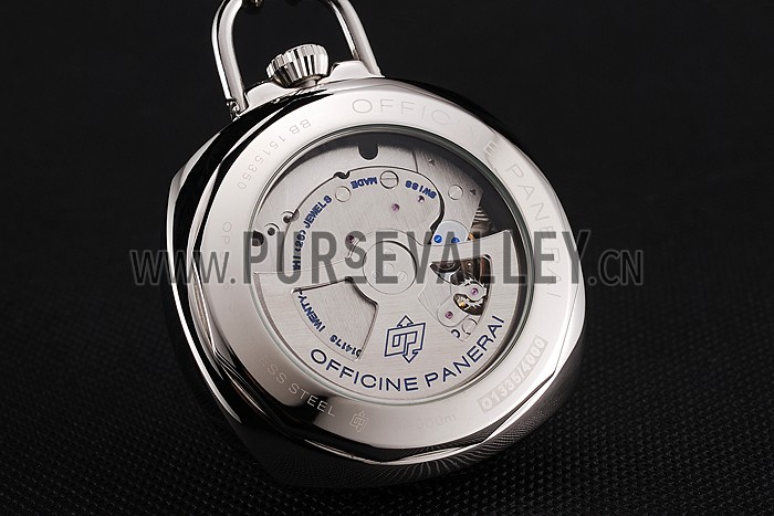 Swiss Panerai Luminor Pocket Watch Black Dial Stainless Steel Case And Chain 1453743