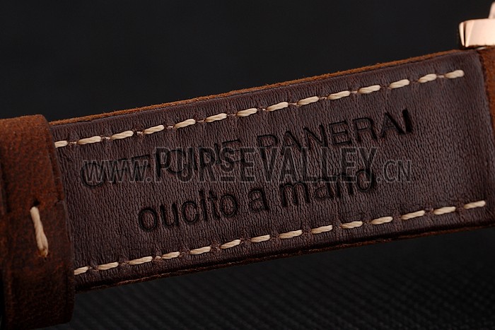 Panerai Radiomir White Dial Diamond Bezel Rose Gold Case Brown Suede Leather Strap 1453799