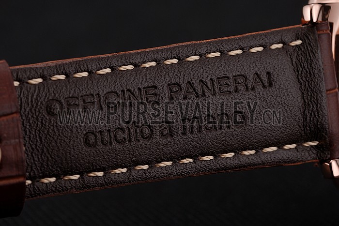 Panerai Radiomir 8 Days Chronograph White Dial Rose Gold Case Brown Leather Strap 1453796