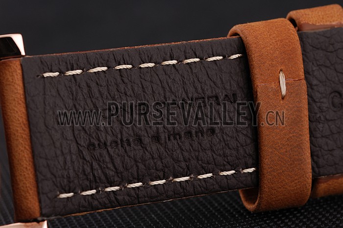 Swiss Panerai Radiomir 1940 Black Dial Rose Gold Case Brown Suede Leather Strap 1453844