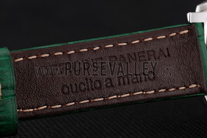 Panerai Radiomir White Dial Stainless Steel Case Green Leather Strap 1453804