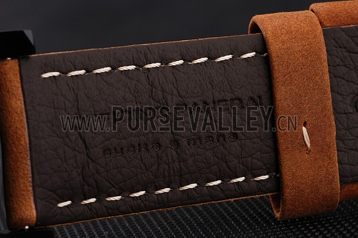 Swiss Panerai Luminor 1950 Brown Dial Black PVD Case Brown Suede Leather Strap 1453848