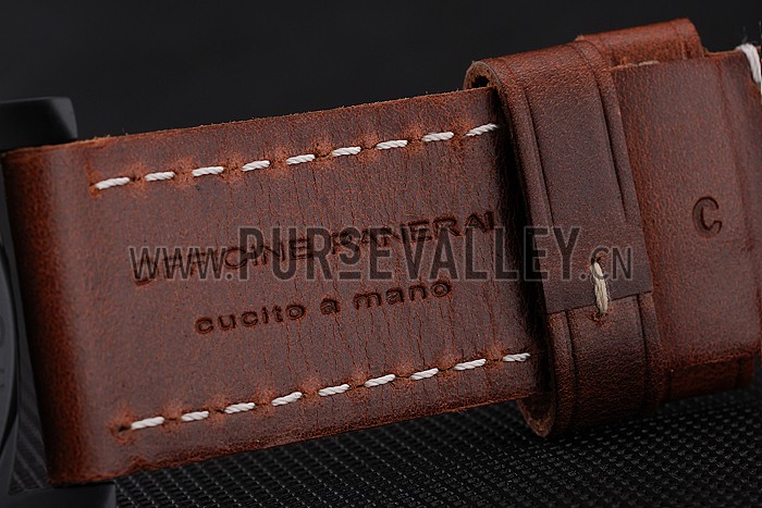 Swiss Panerai Luminor Brown Dial Black PVD Case Brown Leather Strap 1453856