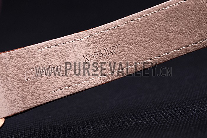 Swiss Cartier Santos Black Dial Diamonds Case Brown Leather Bracelet 622550