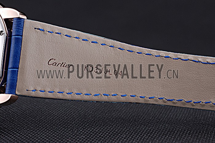 Swiss Cartier Ronde Solo Gold Case Blue Dial Roman Numerals 622203