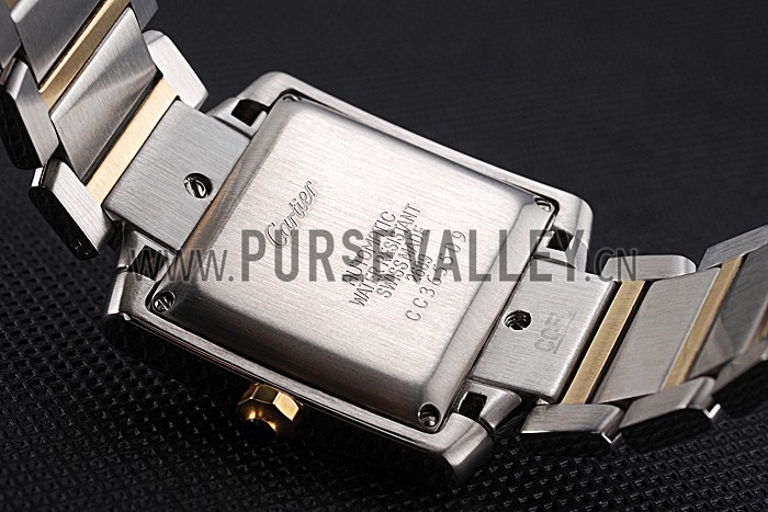 Swiss Cartier Tank Francaise Steel Case White Dial Roman Numerals Two Tone Bracelet 622648