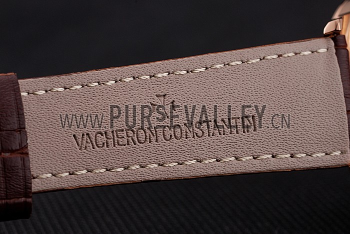 Vacheron Constantin Patrimony Chronometre Royal White Dial Rose Gold Case Brown Leather Strap