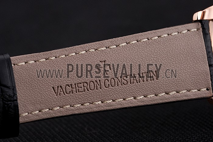 Vacheron Constantin Patrimony Chronometre Royal Black Dial Rose Gold Case Black Leather Strap