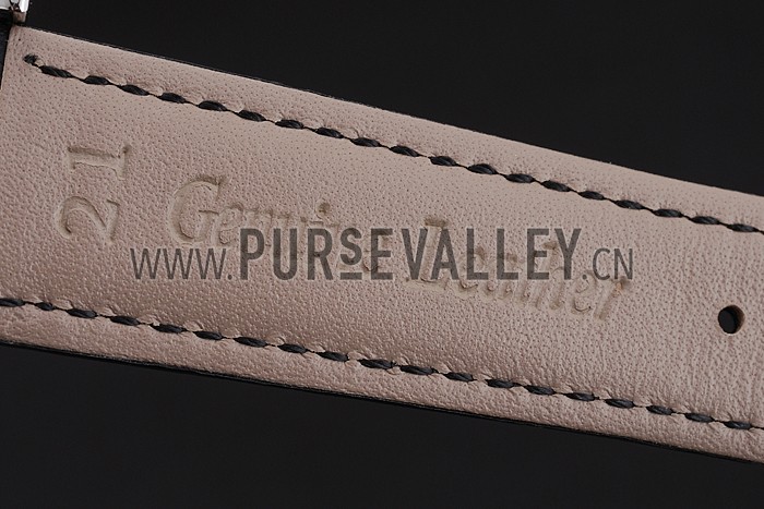 Swiss Vacheron Constantin Patrimony Quantieme Reserve De Marche Cream Dial Stainless Steel Case Black Leather Strap