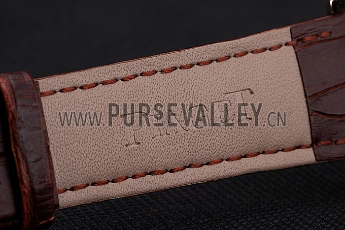 Piaget Altiplano Date Silver Dial Rose Gold Case Brown Leather Strap