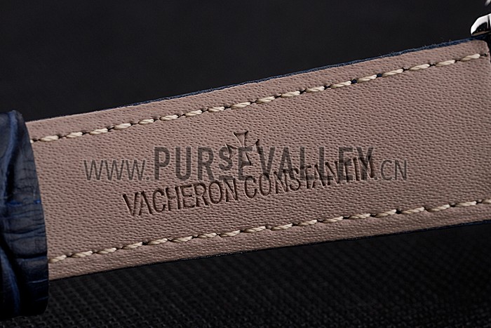 Vacheron Constantin Patrimony Chronometre Royal White Dial Stainless Steel Case Blue Leather Strap