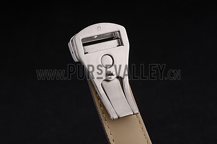 Omega Tresor Master Co-Axial White Dial Stainless Steel Case Black Leather Strap