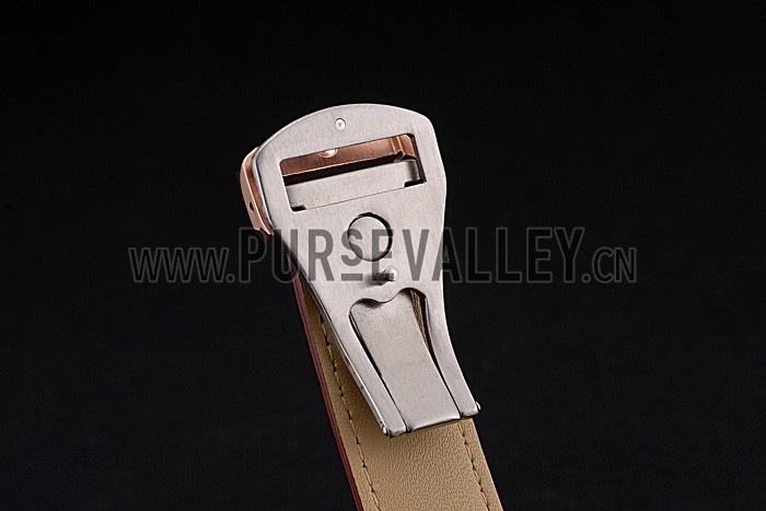 Omega Tresor Master Co-Axial Black Dial Rose Gold Case Brown Leather Strap