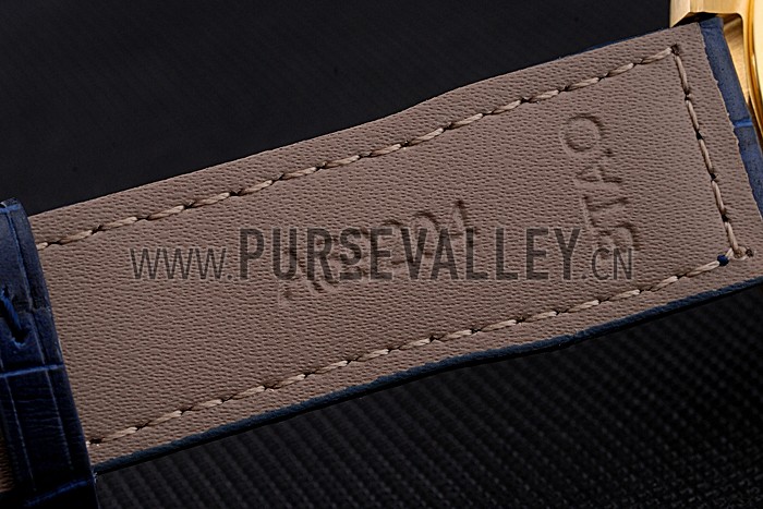 IWC Mark XVll Blue Dial Gold Stainless Steel Case Blue Leather Strap