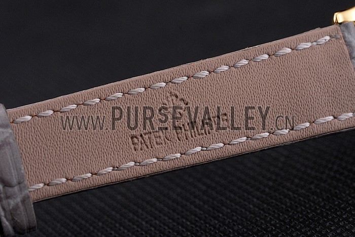 Patek Philippe Calatrava White Dial Gold Case Gray Leather Strap