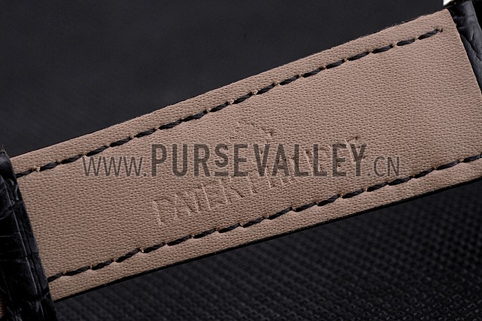 Patek Philippe Calatrava Dark Gray Dial Stainless Steel Case Black Leather Strap