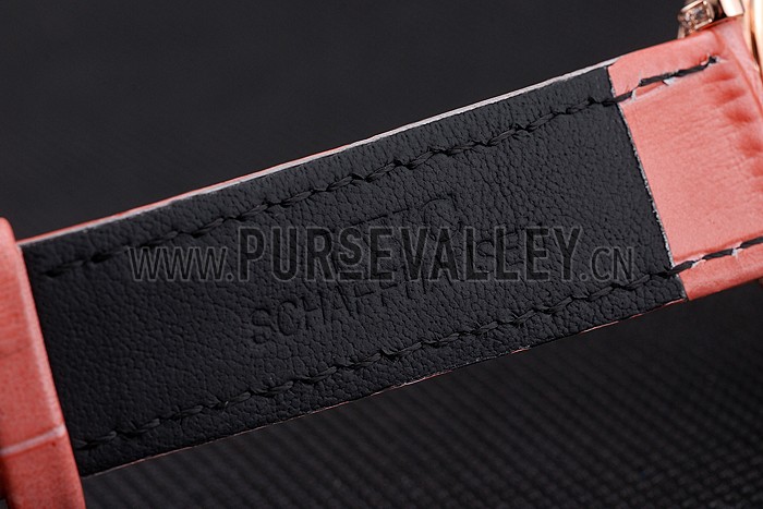 IWC Portofino Moon Phase Silver Dial Rose Gold Case Diamonds Bezel Pink Leather Strap