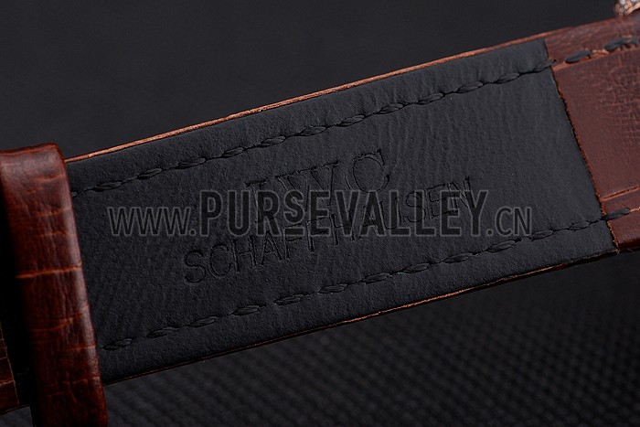 IWC Portofino Moon Phase Silver Dial Rose Gold Case Diamonds Bezel Brown Leather Strap