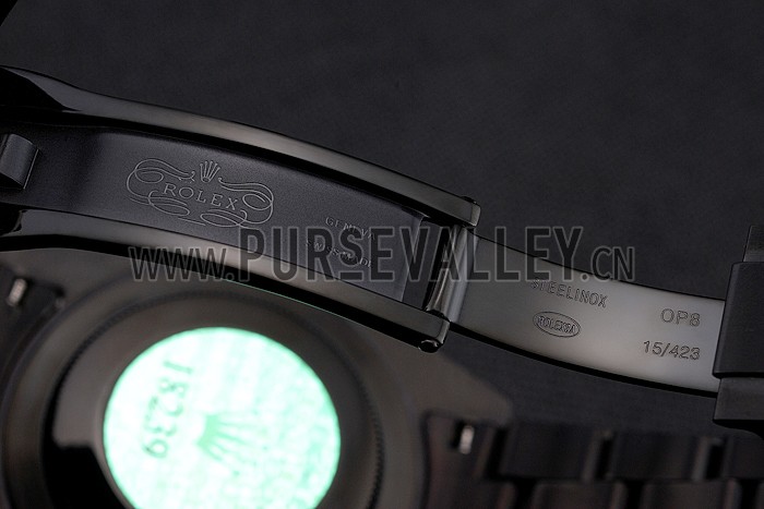 Swiss Rolex GMT Master II Black Dial Blue And Black Bezel Black PVD Case And Bracelet