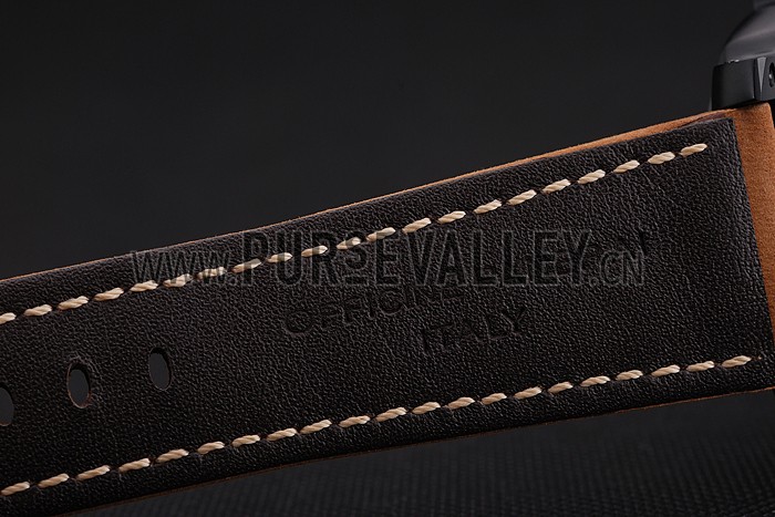 Panerai Luminor 1950 3 Days Power Reserve Black Dial Black Case Brown Suede Leather Strap