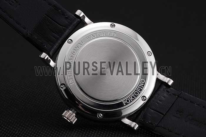 IWC Portofino Dark Gray Dial Stainless Steel Case Black Leather Strap