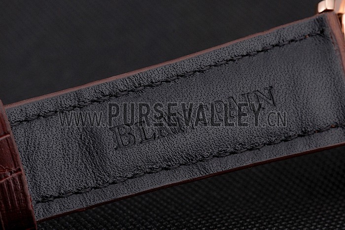 Blancpain Villeret Ultra Slim White Groved Dial Gold Numerals Rose Gold Case Brown Leather Strap