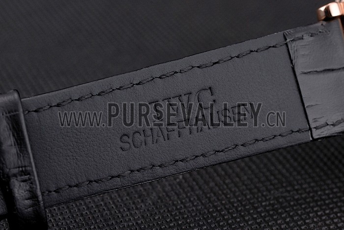 IWC Portofino Day And Night Pearl Dial Rose Gold Case Black Leather Strap